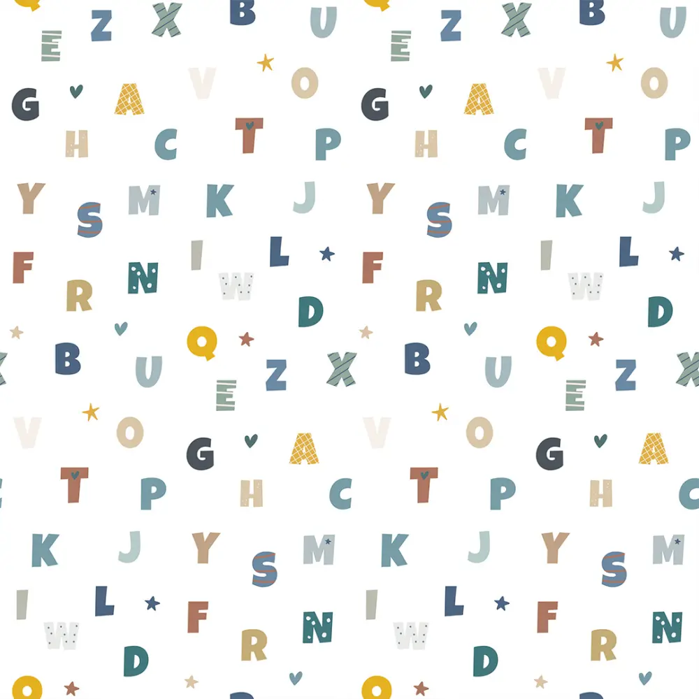 Microfibra Tactel Digital Estampa Exclusiva ABC Divertido 100% Poliéster - Variante 1