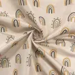 Microfibra Tactel Digital Estampa Exclusiva Arco Iris Boho Fundo Bege 100% Poliéster - Variante 1