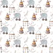 Microfibra Tactel Digital Estampa Exclusiva Coleção Elefantinho e Arco Iris Boho 100% Poliéster - Fundo branco