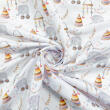 Microfibra Tactel Digital Estampa Exclusiva Coleção Elefantinho e Arco Iris Boho 100% Poliéster - Fundo branco