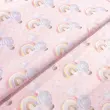 Microfibra Tactel Digital Estampa Exclusiva Coleção Elefantinho e Arco Iris Boho 100% Poliéster - Fundo rosa