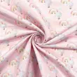 Microfibra Tactel Digital Estampa Exclusiva Coleção Elefantinho e Arco Iris Boho 100% Poliéster - Fundo rosa