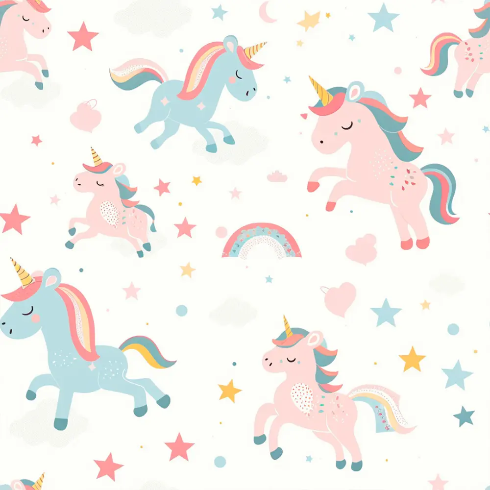 Microfibra Tactel Digital Estampa Exclusiva Coleção Mundo Mágico 100% Poliéster - Unicórnio