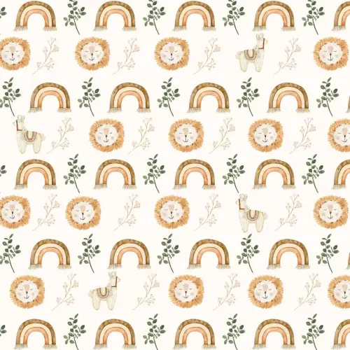Microfibra Tactel Digital Estampa Exclusiva Leãozinho Boho 100% Poliéster - Variante 1 Microfibra Tactel Digital Estampa Exclusiva Leãozinho Boho 100% Poliéster - Variante 1