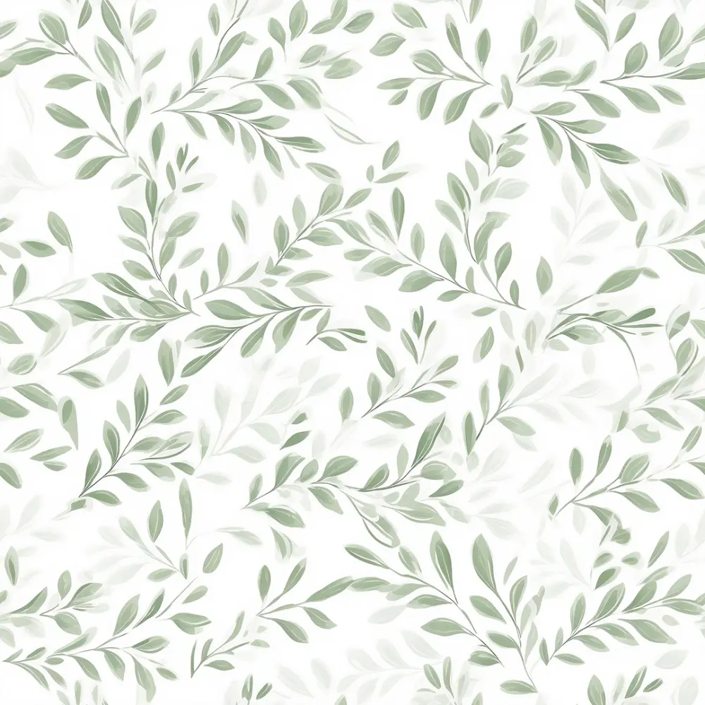 Microfibra Tactel Digital Estampa Exclusiva Ramos Folhaegem Aquarela 100% Poliéster - Variante 1