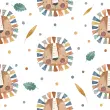 Microfibra Tactel Digital Estampa Exclusiva Rostinho Leão Boho 100% Poliéster - Variante 1