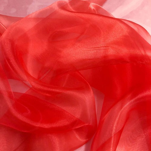 Organza Cristal - 100% Poliéster - 1,50m Largura - Vermelho