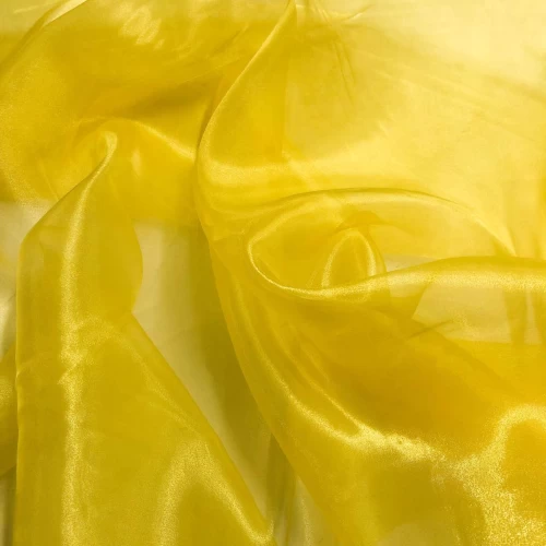 Organza Cristal - 100% Poliéster - 1,50m Largura - Amarelo