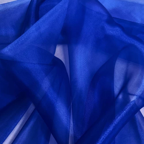 Organza Cristal - 100% Poliéster - 1,50m Largura - Azul bic