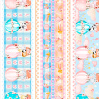 Painel Tricoline Digital Barrado Balão Baby 0,55 x 1,50m 10 Faixas - Variante 1