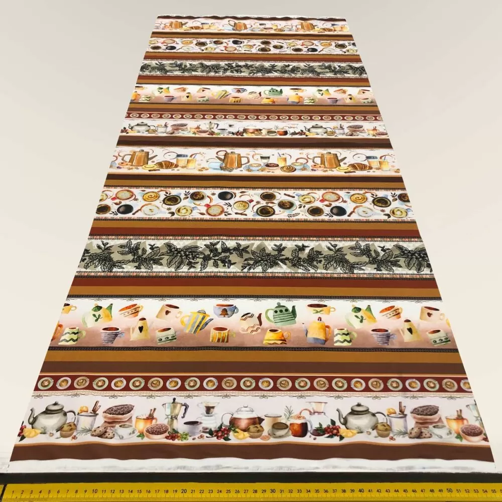 Painel Tricoline Digital Barrado Café da Manhã 0,55 x 1,50m 10 Faixas - Variante 1 Painel Tricoline Digital Barrado Café da Manhã 0,55 x 1,50m 10 Faixas - Variante 1