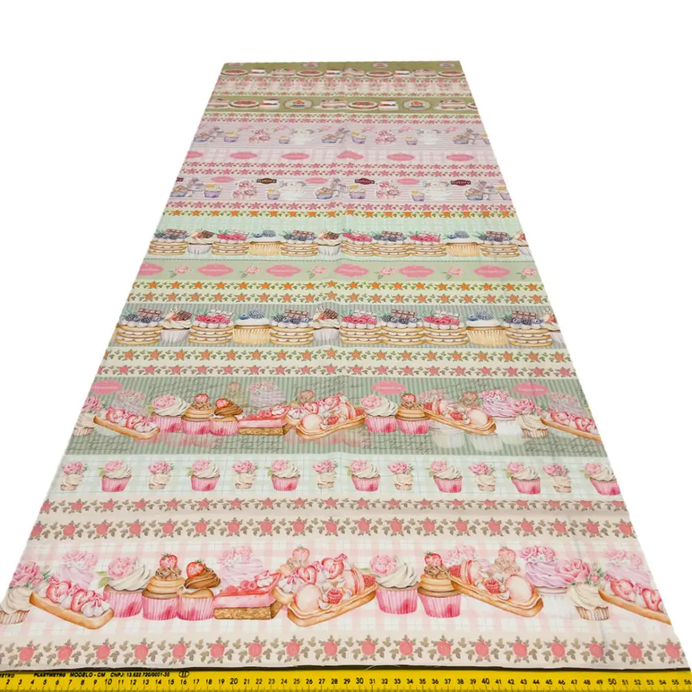 Painel Tricoline Digital Barrado Cozinha com Amor 0,55 x 1,50m 10 Faixas - Variante 1 Painel Tricoline Digital Barrado Cozinha com Amor 0,55 x 1,50m 10 Faixas - Variante 1