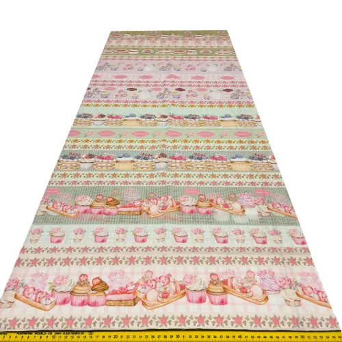 Painel Tricoline Digital Barrado Cozinha com Amor 0,55 x 1,50m 10 Faixas - Variante 1 Painel Tricoline Digital Barrado Cozinha com Amor 0,55 x 1,50m 10 Faixas - Variante 1