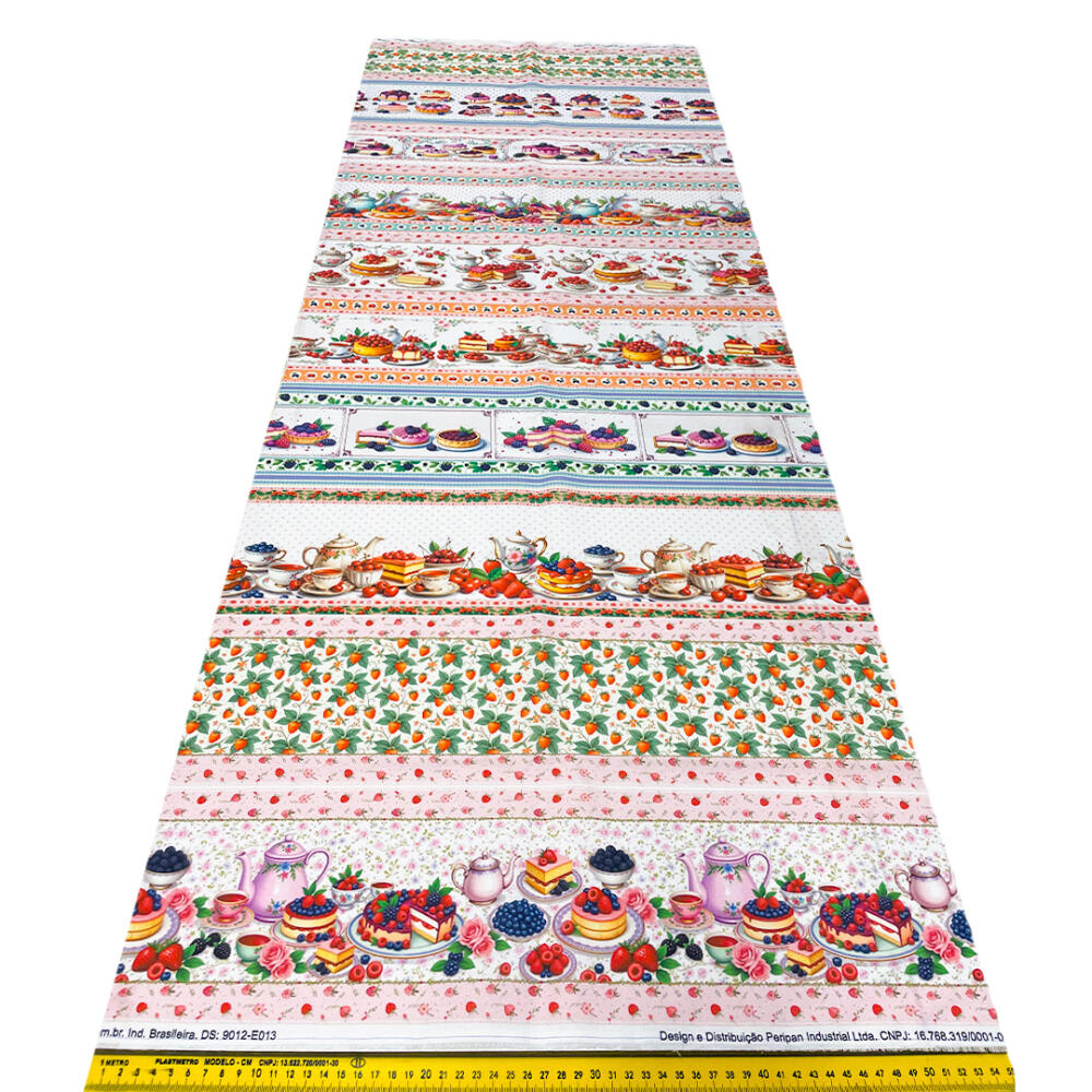 Painel Tricoline Digital Barrado Doces Confeitaria 0,55 x 1,50m - Variante 1