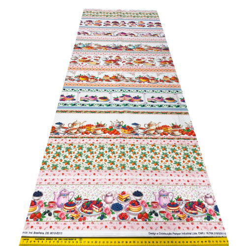 Painel Tricoline Digital Barrado Doces Confeitaria 0,55 x 1,50m - Variante 1