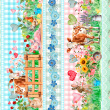 Painel Tricoline Digital Barrado Fazendinha 0,55 x 1,50m 8 Faixas - Variante 1