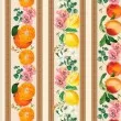 Painel Tricoline Digital Barrado Flor e Fruta 0,55 x 1,50m 10 Faixas - Variante 1 Painel Tricoline Digital Barrado Flor e Fruta 0,55 x 1,50m 10 Faixas - Variante 1