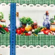 Painel Tricoline Digital Fernando Maluhy Barrado Legumes 0,55 x 1,50m - C01