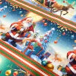 Painel Tricoline Digital Fernando Maluhy Barrado Natal do Papai Noel 0,55 x 1,50m - C01