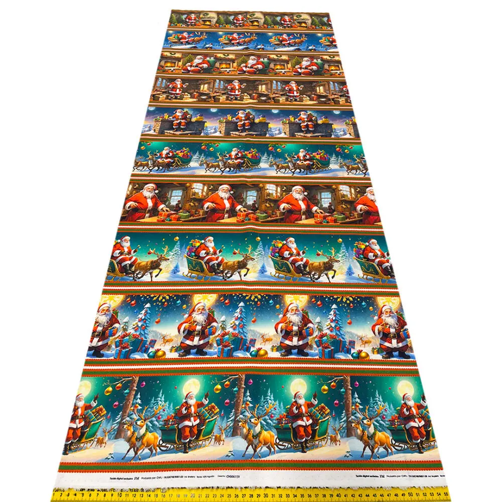 Painel Tricoline Digital Fernando Maluhy Barrado Natal do Papai Noel 0,55 x 1,50m - C01