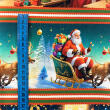 Painel Tricoline Digital Fernando Maluhy Barrado Natal do Papai Noel 0,55 x 1,50m - C01