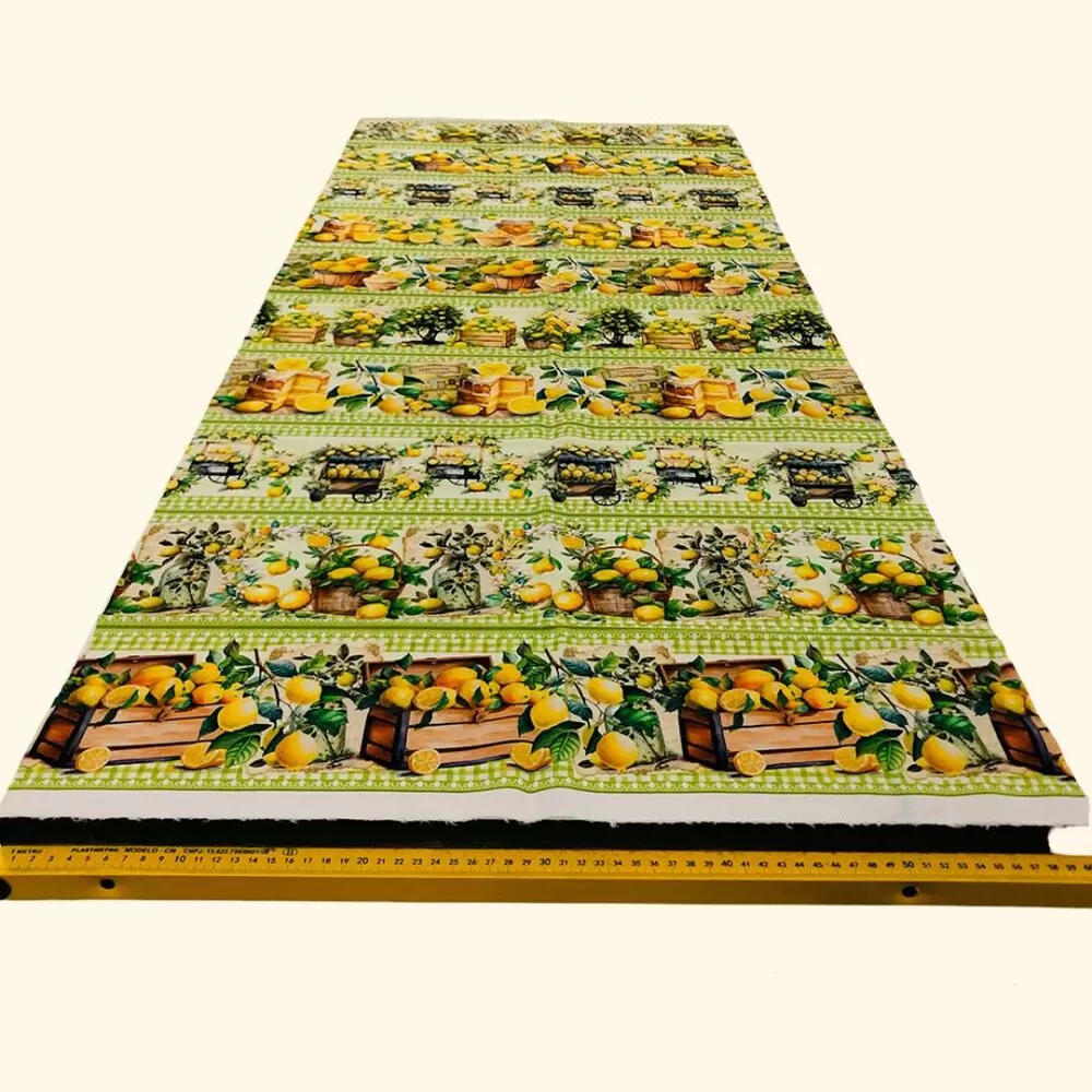 Painel Tricoline Digital Fernando Maluhy Barrado de Limão 0,55 x 1,50m 10 Faixas - C01 Painel Tricoline Digital Fernando Maluhy Barrado de Limão 0,55 x 1,50m 10 Faixas - C01