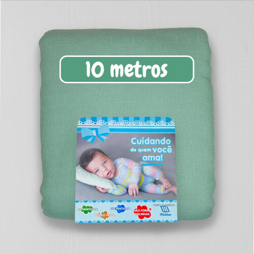 Peça de 10 Metros Fralda Mabber Quadriculada 100% Algodão 0,80m largura - Verde vintage jlm