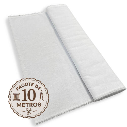 Peça de 10 Metros Tecido Pano de Prato Cores Claras 100% Algodão 0,70m largura - Branco flame