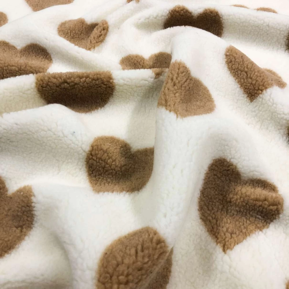 Pelúcia Carapinha Coleção Love 100% Poliéster 1,60m largura - Love bege