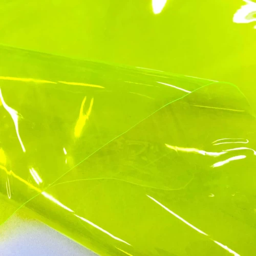 Plástico Cristal Colorido 0.40 - 100% PVC - Larg. 1,40M - Amarelo neon Plástico Cristal Colorido 0.40 - 100% PVC - Larg. 1,40M - Amarelo neon