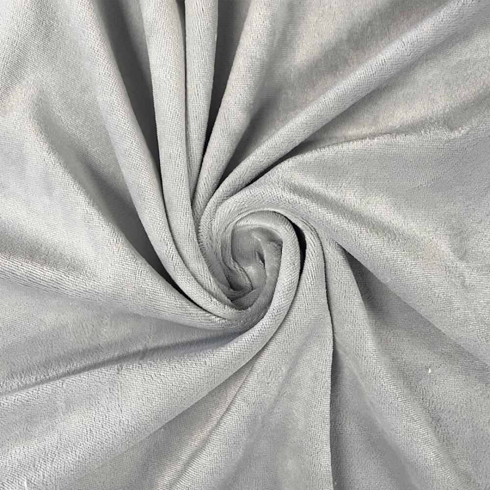 Plush Liso 100% Poliéster 1,60m Largura - Cinza claro