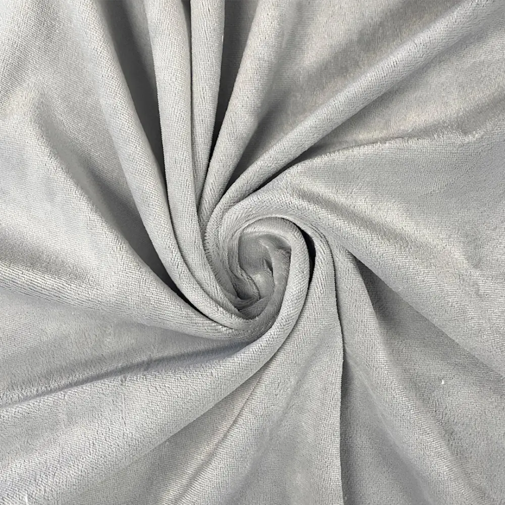 Plush Liso 100% Poliéster 1,60m Largura - Cinza claro