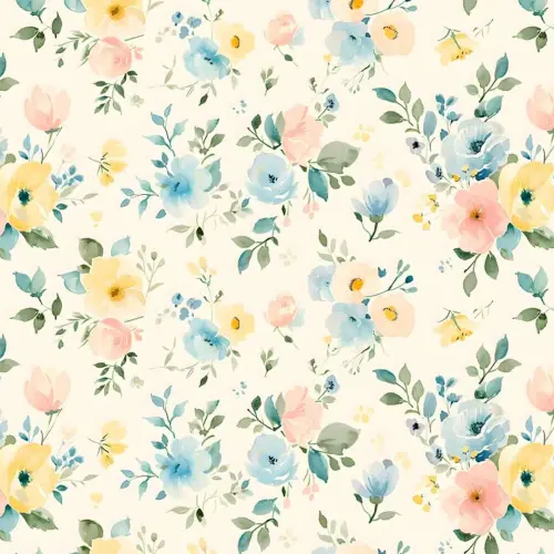 Sarja Impermeável Digital Florzinhas Delicadas 100% Algodão 1,50m Largura - Variante 1