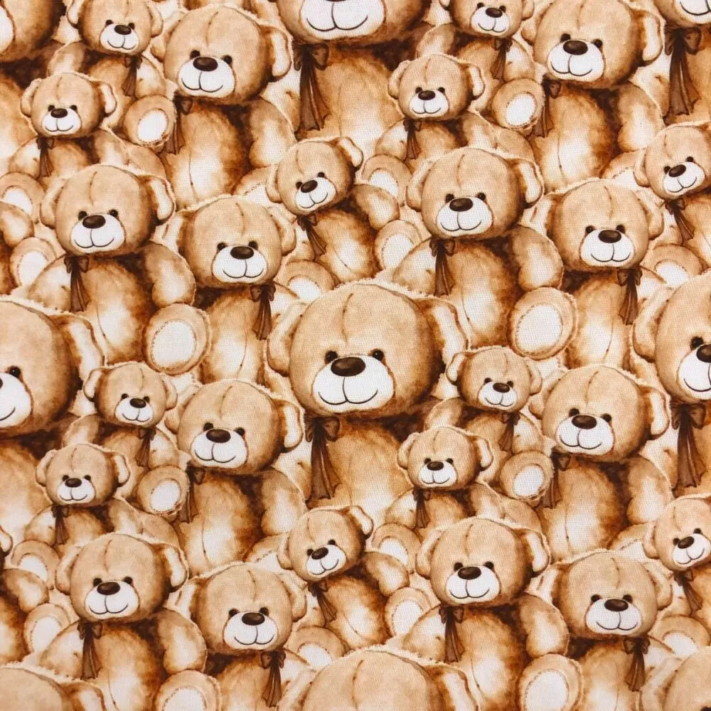 Sarja Impermeável Digital Ursinho Teddy 100% Algodão 1,50m Largura - Variante 1