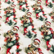 Sarja Impermeável Exclusiva Coleção Natal Papai Noel Vintage 100% Algodão 1,50m Largura - Noel