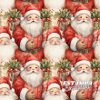 Sarja Impermeável Exclusiva JLM Papai Noel Sobreposto 100% Algodão 1,50m Largura - Variante 1