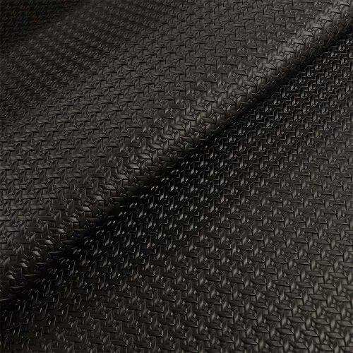 Sintético Palha Trançada Espessura 1.50mm Fundo Spun 1,40m Largura - Preto