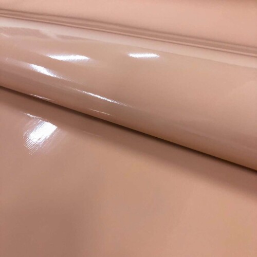 Sintético Verniz Espessura 0.35mm Fundo Malha de Poliéster 1,40m Largura - Nude