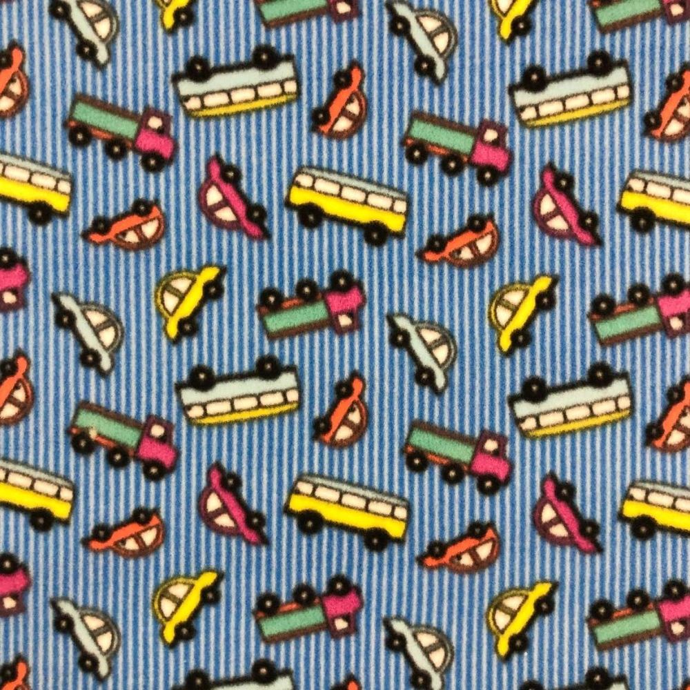 Soft Estampado - Carrinhos Bibip Fundo Azul - 100% Poliéster - 1,60m Largura - Variante 1 Soft Estampado - Carrinhos Bibip Fundo Azul - 100% Poliéster - 1,60m Largura - Variante 1