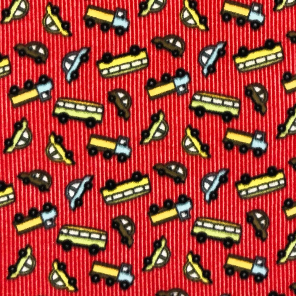 Soft Estampado - Carrinhos Bibip Fundo Vermelho - 100% Poliéster - 1,60m Largura - Variante 1 Soft Estampado - Carrinhos Bibip Fundo Vermelho - 100% Poliéster - 1,60m Largura - Variante 1