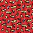 Soft Estampado - Carrinhos Bibip Fundo Vermelho - 100% Poliéster - 1,60m Largura - Variante 1