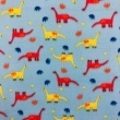 Soft Estampado - Dinos Fundo Azul - 100% Poliéster - 1,60m Largura - Variante 1 Soft Estampado - Dinos Fundo Azul - 100% Poliéster - 1,60m Largura - Variante 1