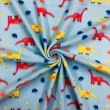 Soft Estampado - Dinos Fundo Azul - 100% Poliéster - 1,60m Largura - Variante 1 Soft Estampado - Dinos Fundo Azul - 100% Poliéster - 1,60m Largura - Variante 1