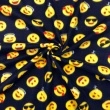 Soft Estampado - Emoji Fundo Marinho - 100% Poliéster - 1,60m Largura - Variante 1 Soft Estampado - Emoji Fundo Marinho - 100% Poliéster - 1,60m Largura - Variante 1