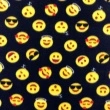 Soft Estampado - Emoji Fundo Marinho - 100% Poliéster - 1,60m Largura - Variante 1 Soft Estampado - Emoji Fundo Marinho - 100% Poliéster - 1,60m Largura - Variante 1