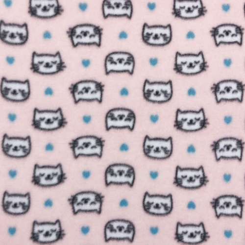 Soft Estampado - Gatinhos Fundo Rosa - 100% Poliéster - 1,60m Largura - Variante 1