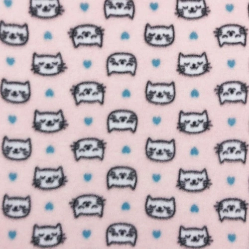 Soft Estampado - Gatinhos Fundo Rosa - 100% Poliéster - 1,60m Largura - Variante 1