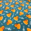 Soft Estampado Patinhos Fundo Azul 100% Poliéster 1,60m Largura - Variante 1 Soft Estampado Patinhos Fundo Azul 100% Poliéster 1,60m Largura - Variante 1