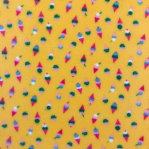 Soft Estampado - Sorvetes Fundo Amarelo - 100% Poliéster - 1,60m Largura - Variante 1