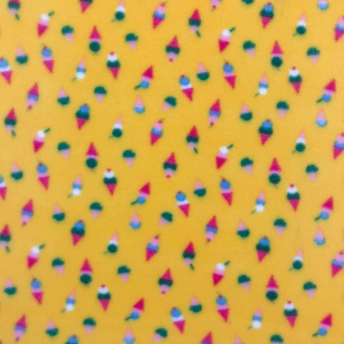 Soft Estampado - Sorvetes Fundo Amarelo - 100% Poliéster - 1,60m Largura - Variante 1 Soft Estampado - Sorvetes Fundo Amarelo - 100% Poliéster - 1,60m Largura - Variante 1